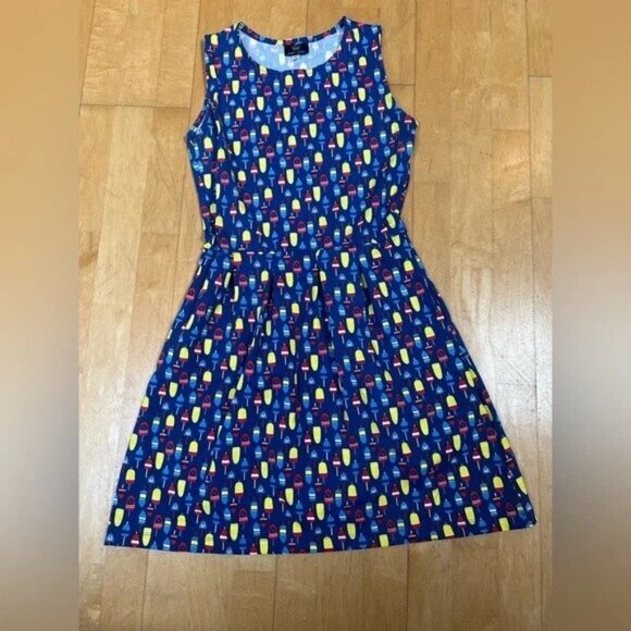 EUC Sailor-Sailor Colorful SPF Mini A-Line Sundress with Nautical Pattern Small - Picture 3 of 7